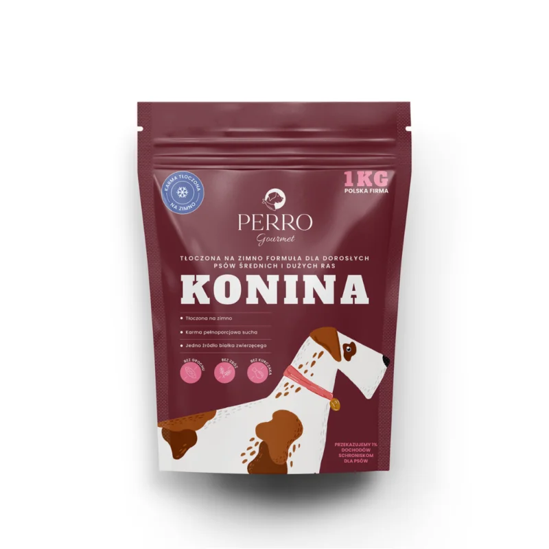 Perro Gourmet Karma Tłoczona na Zimno Konina 1 kg