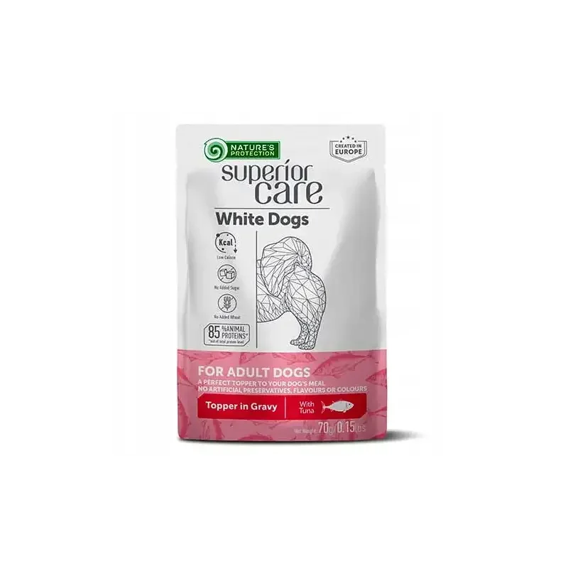 Nature's Protection Superior Care White Dogs Adult Topper in Gravy z tuńczykiem 70 g
