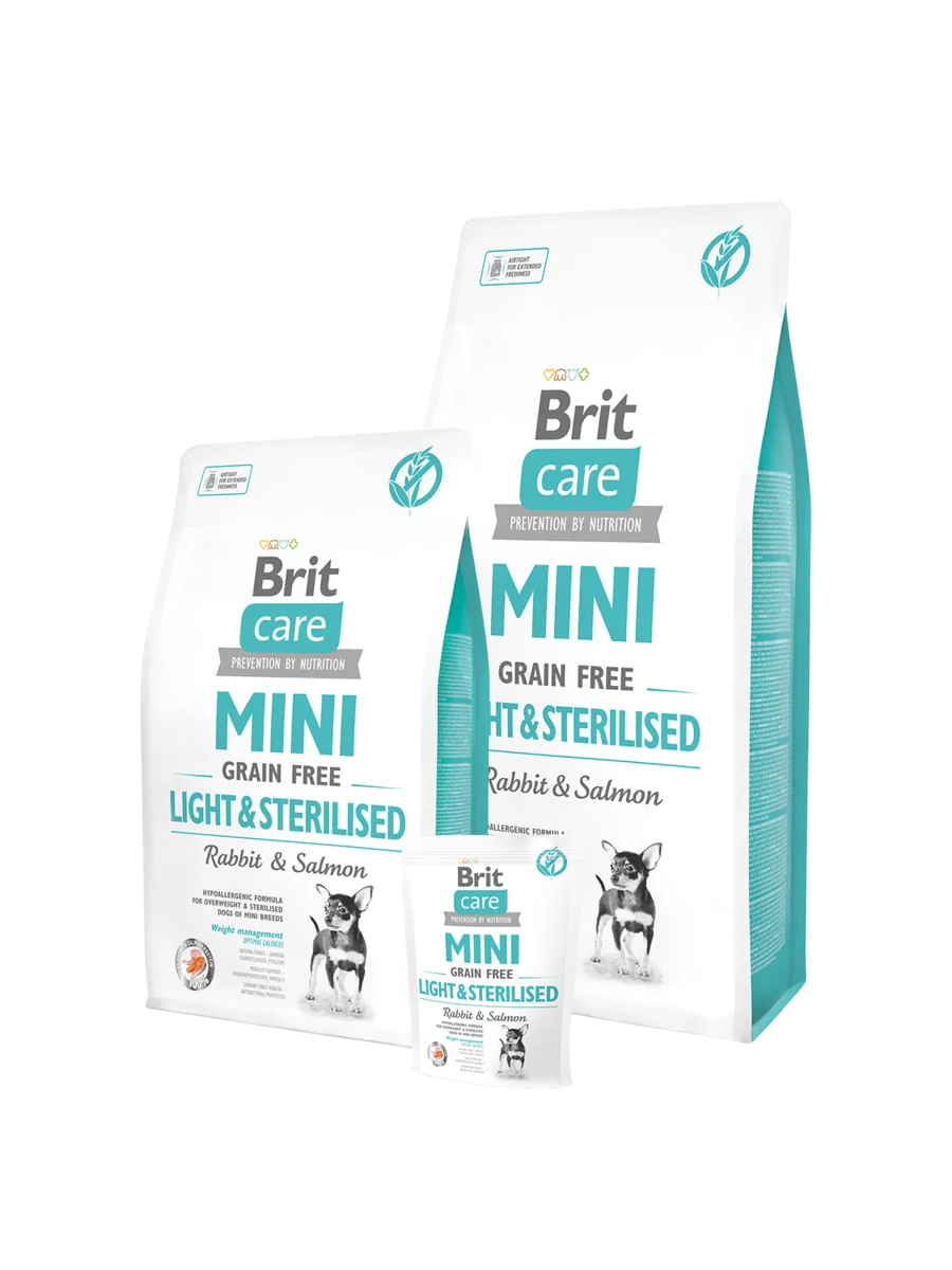 Brit Care Mini Grain Free Light & Sterilised Rabbit & Salmon 2kg