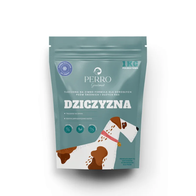 Karma tłoczona na zimno PERRO Gourmet Dziczyzna 1 kg