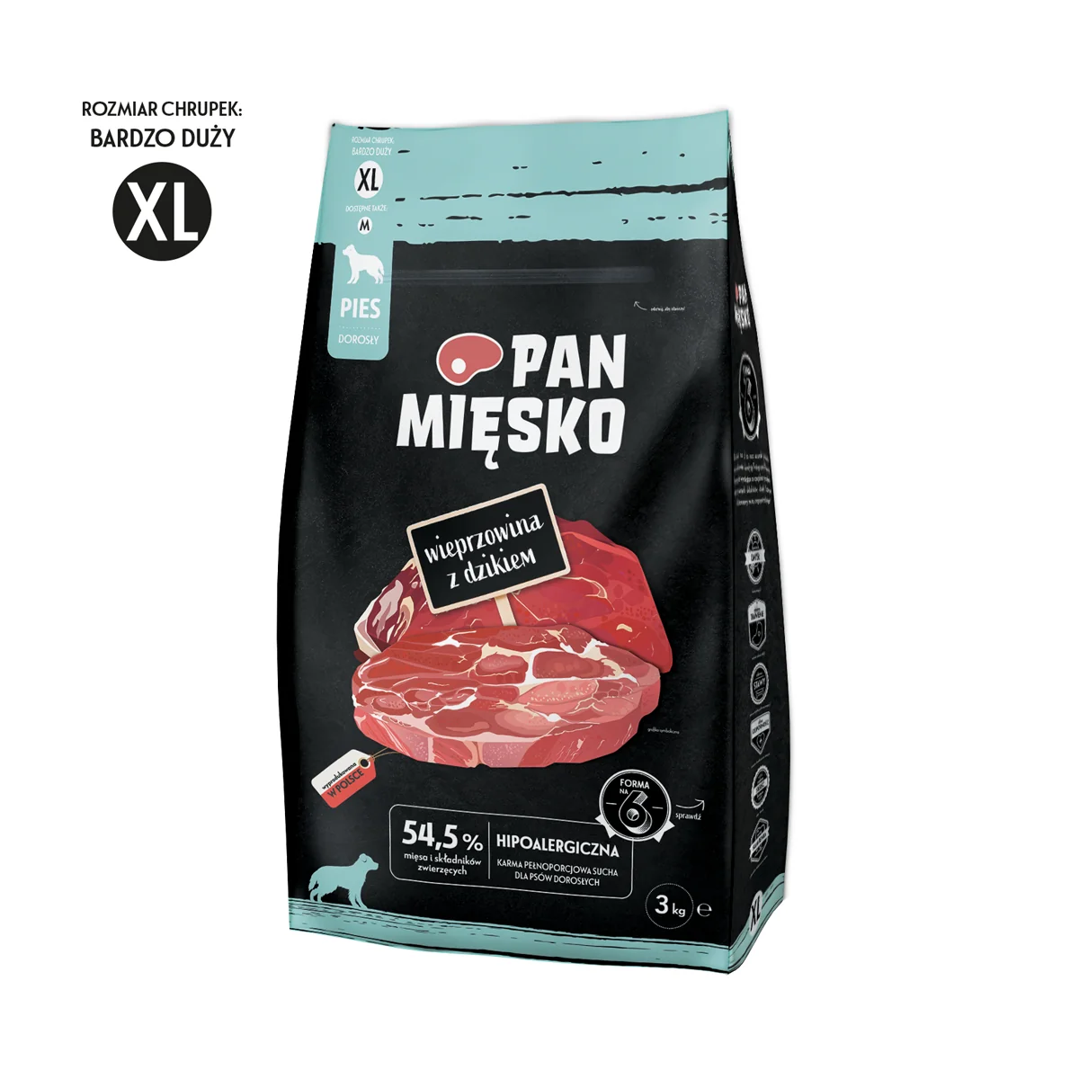 Pan Mięsko Karma Sucha Wieprzowina z Dzikiem 3 kg